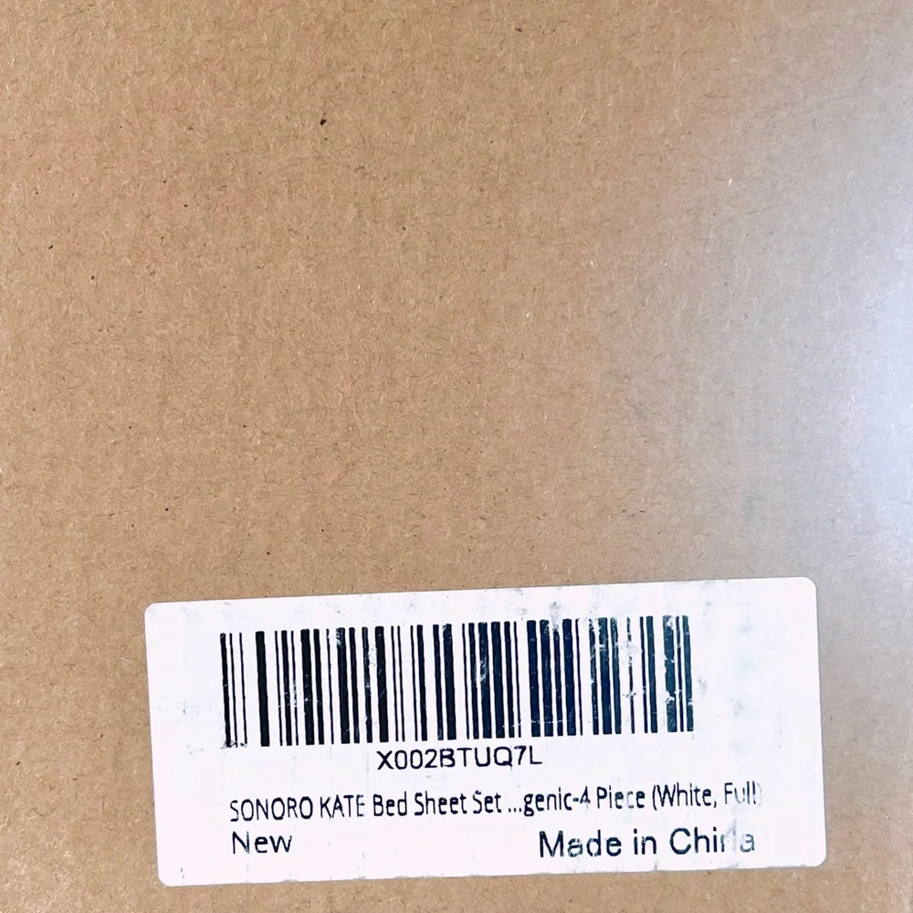 Bed Sheet Set (White, Full) - Picture 4 of 13